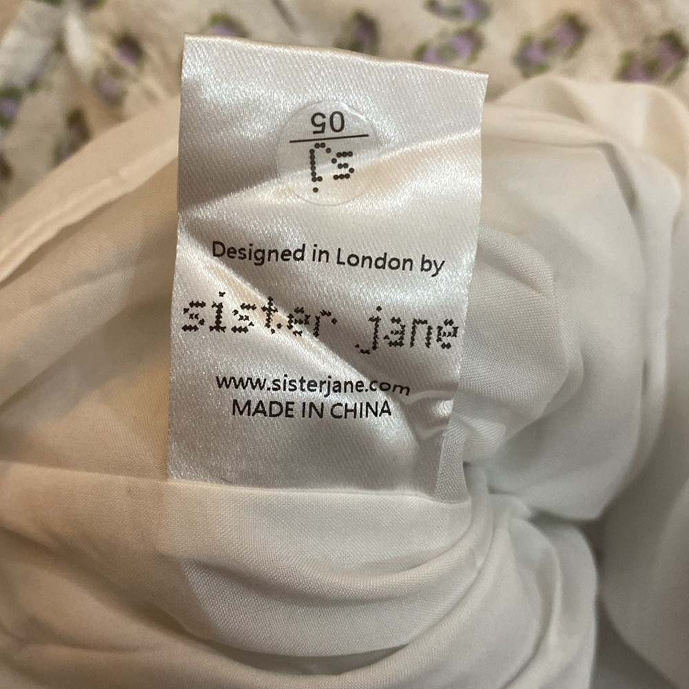 Sister Jane Women’s Ivory Jacquard Short Sleeve Dress. NWT. Size 4 - Picture 9 of 10